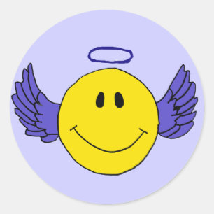 BL- Angel Face Round Stickers