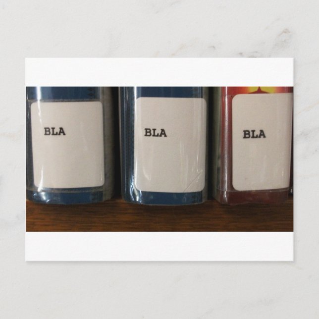 "Bla, Bla, Bla" - Library Call Numbers Postcard (Front)