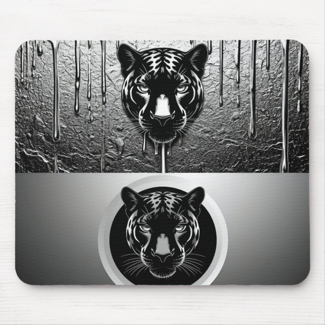 Blacj Panther With Dripping Paint Effect 🐆 Mouse Mat (Front)