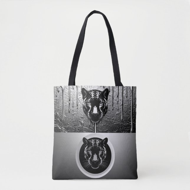 Blacj Panther With Dripping Paint Effect 🐆 Tote Bag (Front)