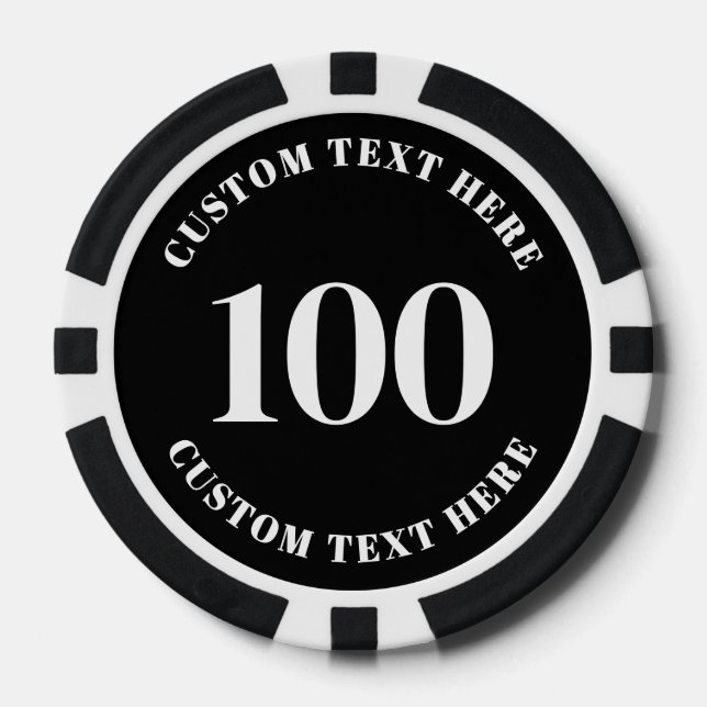 Black 100 Numbered Poker Chips (Front)