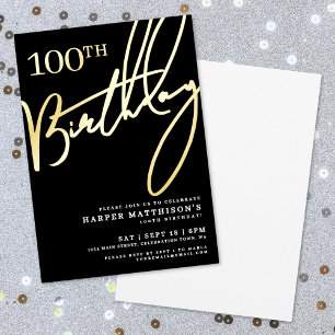 Black 100th Birthday Gold