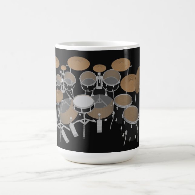 Black 10 Piece Drum Kit - Coffee Mug (Center)