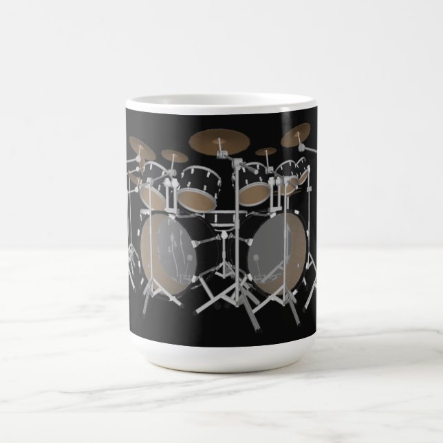 Black 10 Piece Drum Kit - Coffee Mug (Center)