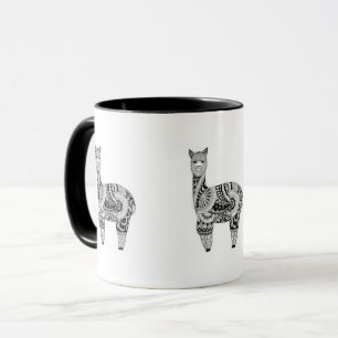 Black 11 oz Combo Alpaca Mug
