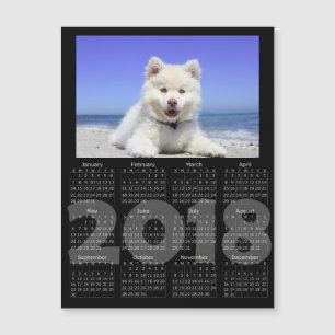 Black 2018 Calendar Magnetic Photo Card