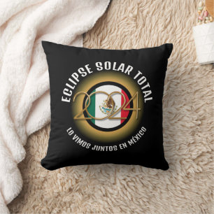 Black 2024 TOTAL SOLAR ECLIPSE Mexico Cushion