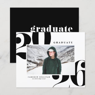Black 2025 Bold Typography Photo Graduation