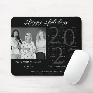 Black 2027 Calendar Photo Logo Corporate Holiday Mouse Mat