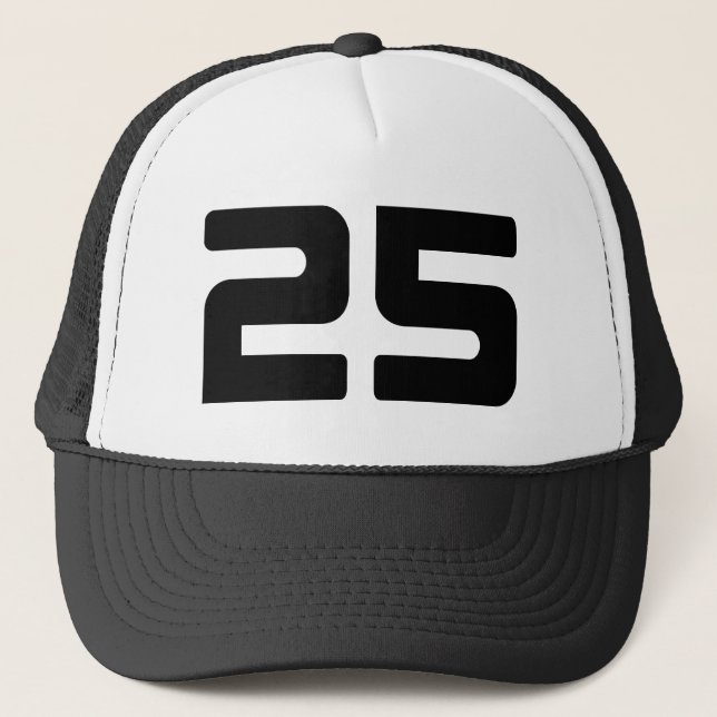 Black 25th Birthday Party Trucker Hat (Front)