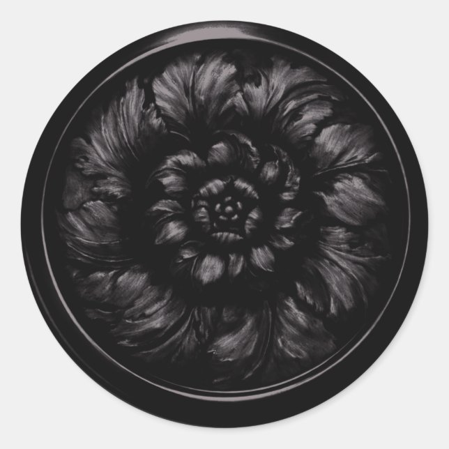 Black 2 Vintage Baroque Embossed Look Seal (Front)