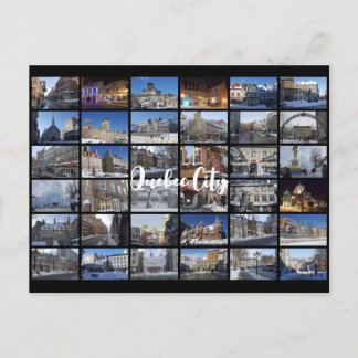 Black 36 Photo Collage Grid Travel Custom Postcard