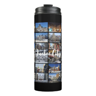 Black 36 Photo Collage Grid Travel Custom Thermal Tumbler