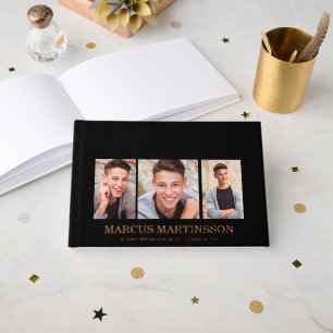  Black 3 Photo Graduation  Guest Book