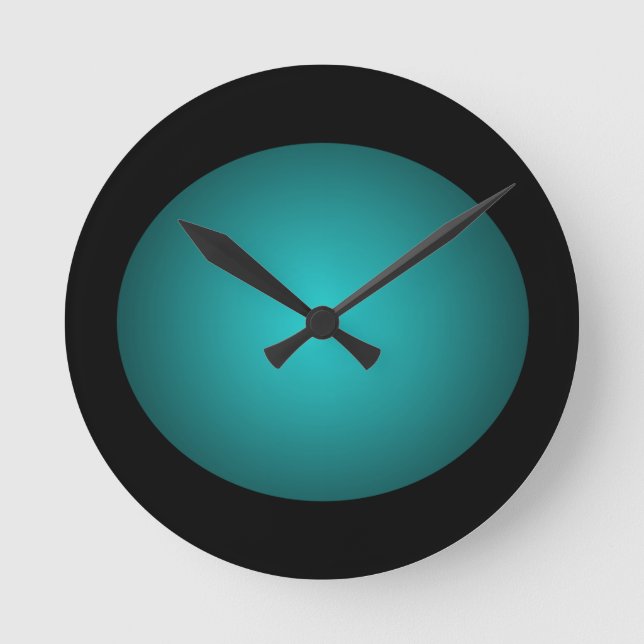 Black 3D Design Turquoise Ball Clock (Front)