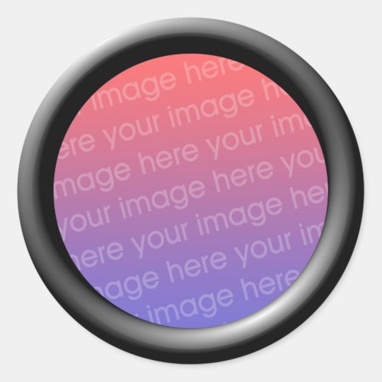 Download Black 3d Effect Frame Border Template Classic Round Sticker Zazzle Co Uk