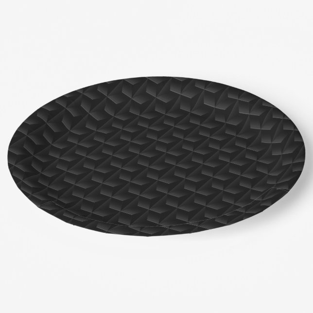 Black 3D mesh Paper Plate (Angled)