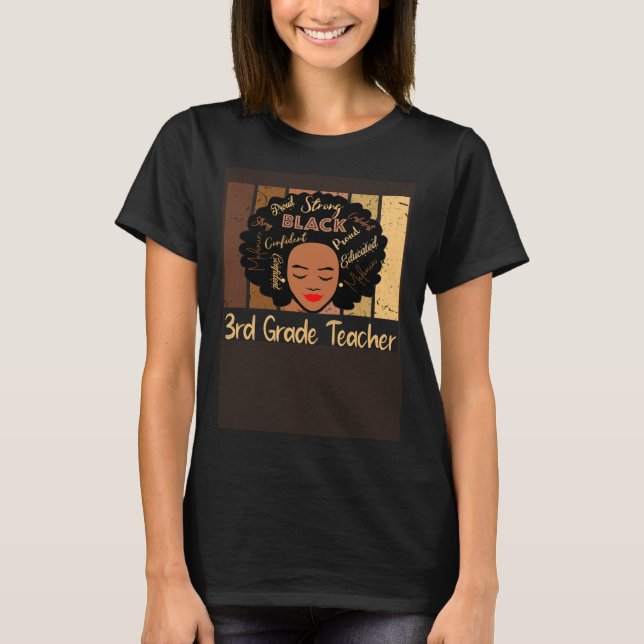 Black 3rd Grade Teacher Love African American T-Shirt (Front)