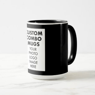Black 4:6 Frame Photo, Logo Large Custom Combo Mug