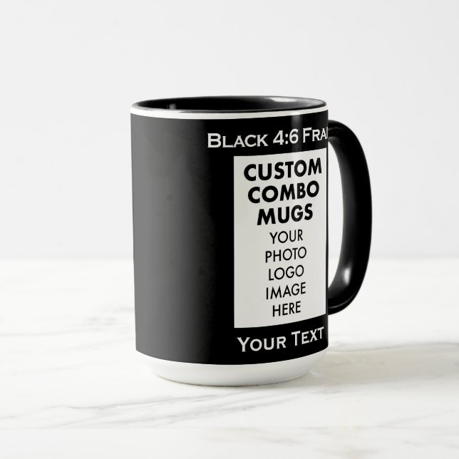 Black 4:6 Portrait Frame 2 x Photo Custom Combo Mug (Front Right)