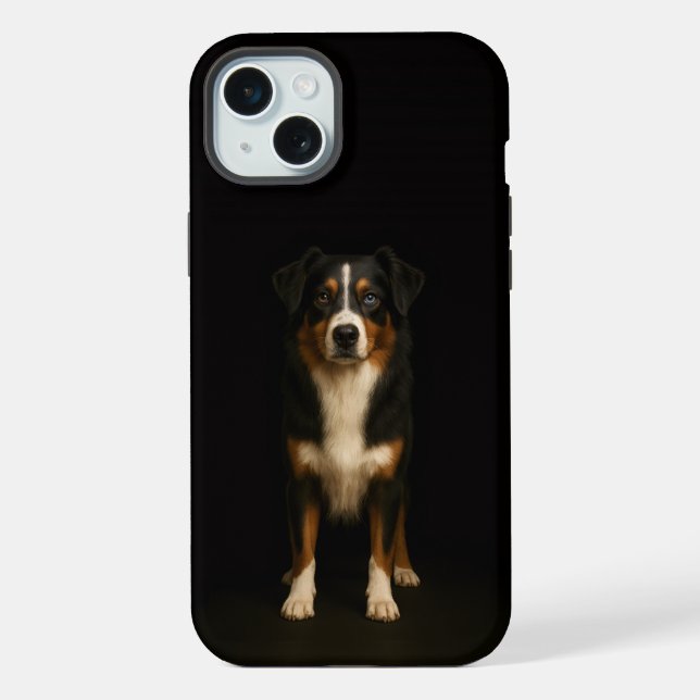 Black 4 Luxe, Aussie Shepherd iPhone 15 Plus Case (Back)