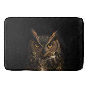 Black 4 Luxe Bath Mat with Golden Eye Owl