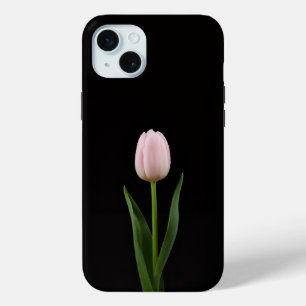 Black 4 Luxe, Blush Pink Tulip iPhone 15 Plus Mini Case