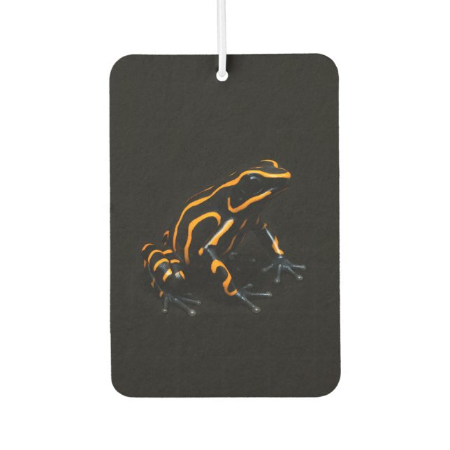 Black 4 Luxe Car Air Fresheners, Black Orange Frog Freshener (Front)