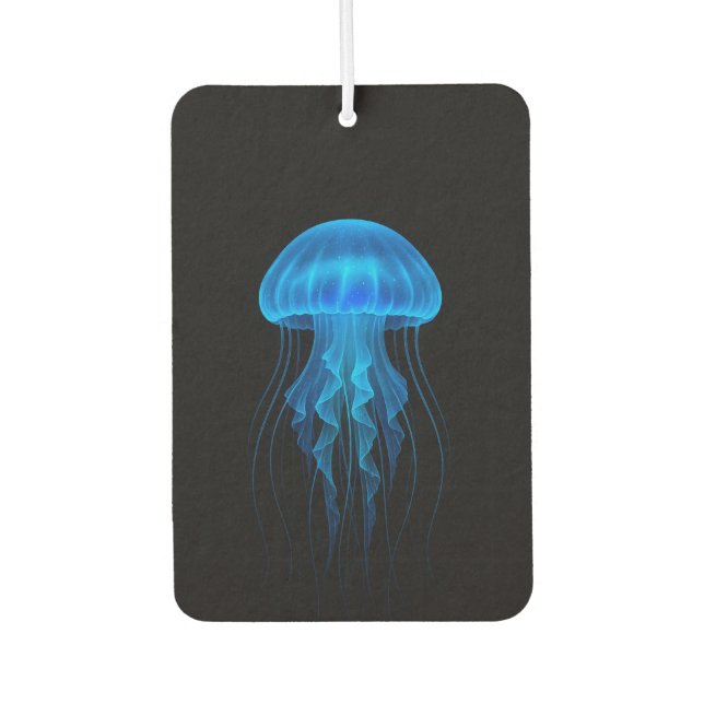 Black 4 Luxe Car Air Fresheners, Blue Jellyfish Freshener (Front)