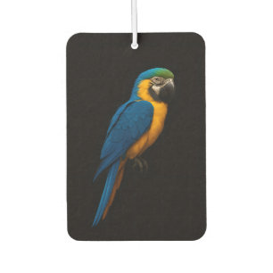 Black 4 Luxe Car Air Fresheners, Blue Yellow Macaw Freshener