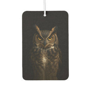 Black 4 Luxe Car Air Fresheners, Golden Eye Owl Car Air Freshener