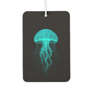 Black 4 Luxe Car Air Fresheners, Green Jellyfish Car Air Freshener