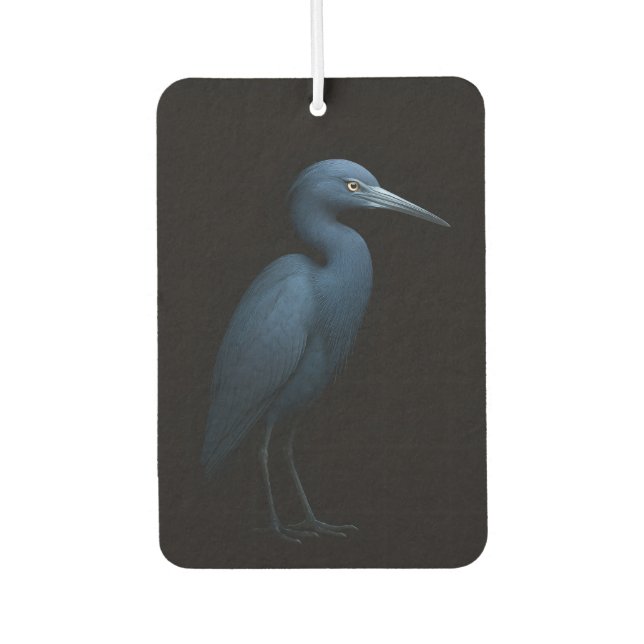 Black 4 Luxe Car Air Fresheners, Little Blue Heron Freshener (Front)