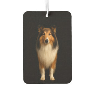 Black 4 Luxe Car Air Fresheners, Loyal Collie Dog Car Air Freshener
