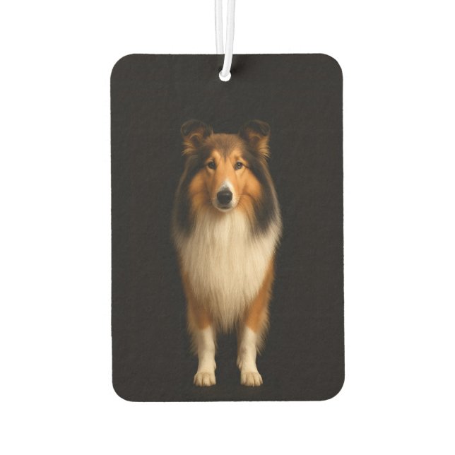 Black 4 Luxe Car Air Fresheners, Loyal Collie Dog Car Air Freshener (Back)