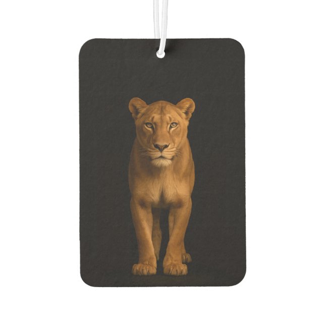 Black 4 Luxe Car Air Fresheners, Noble Lioness Car Air Freshener (Back)