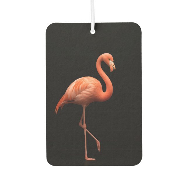 Black 4 Luxe Car Air Fresheners, Pink Flamingo Car Air Freshener (Front)