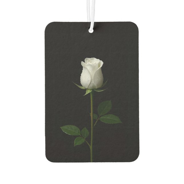 Black 4 Luxe Car Air Fresheners, Pure White Rose Car Air Freshener (Back)