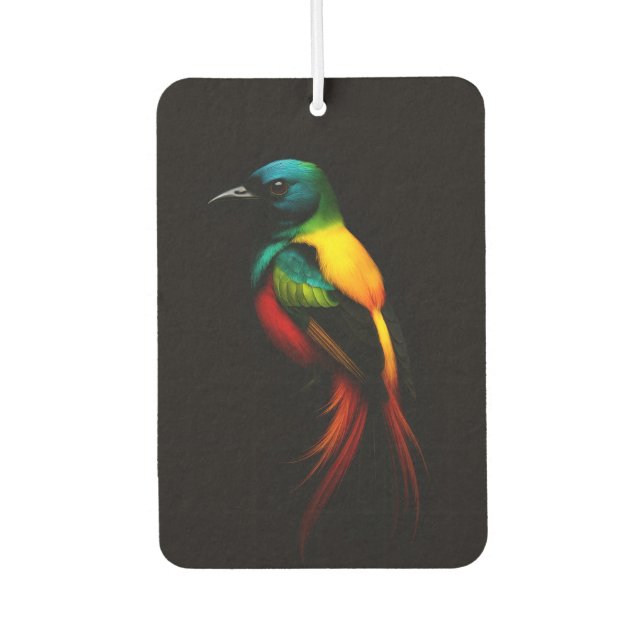 Black 4 Luxe Car Air Fresheners, Rainbow Bird Car Air Freshener (Front)
