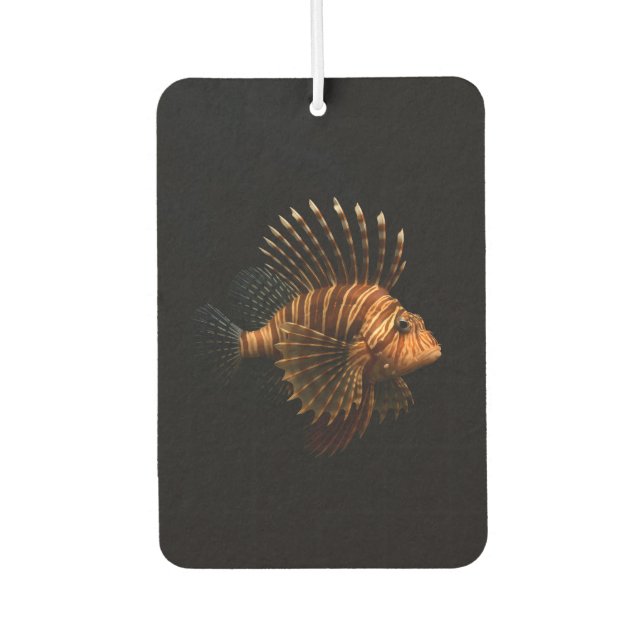 Black 4 Luxe Car Air Fresheners, Red Lionfish Freshener (Front)
