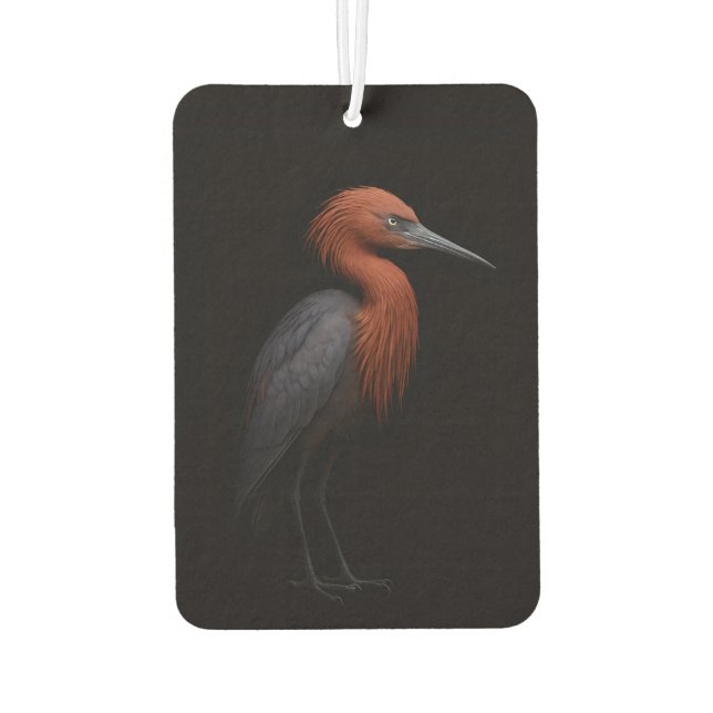 Black 4 Luxe Car Air Fresheners, Reddish Egret Car Air Freshener (Back)
