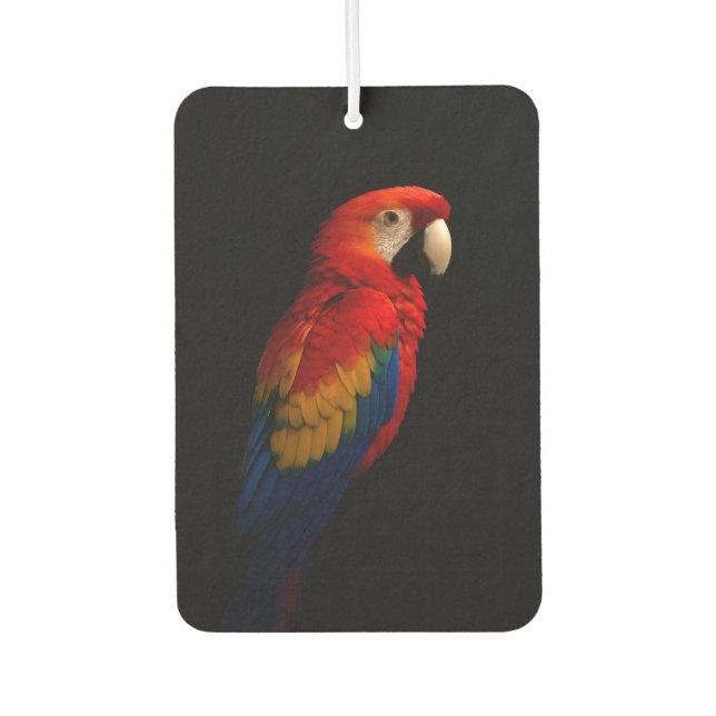 Black 4 Luxe Car Air Fresheners, Scarlet Parrot Car Air Freshener (Front)
