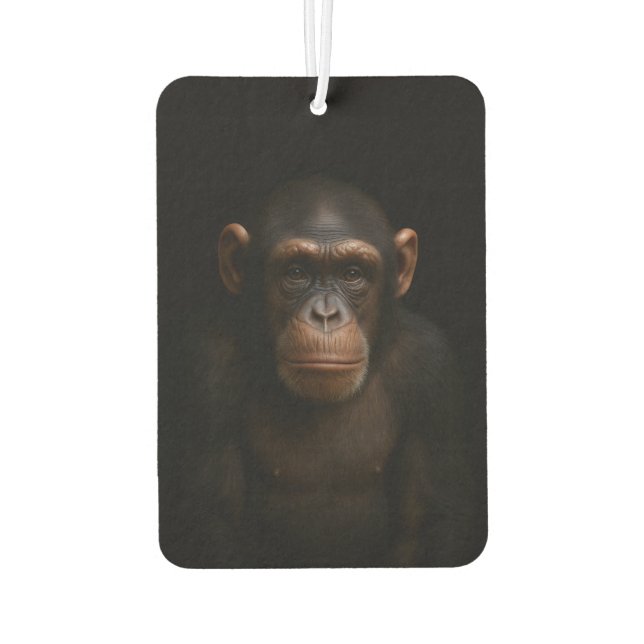 Black 4 Luxe Car Air Fresheners, Serene Chimpanzee Car Air Freshener (Back)