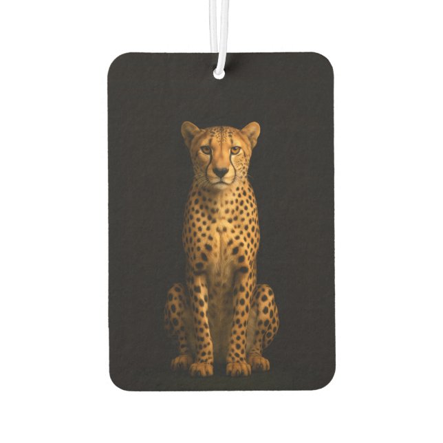 Black 4 Luxe Car Air Fresheners, Sleek Cheetah Car Air Freshener (Back)