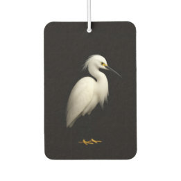 Black 4 Luxe Car Air Fresheners, Snowy Egret Car Air Freshener