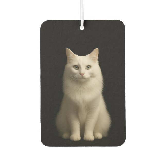 Black 4 Luxe Car Air Fresheners Turkish Angora Cat (Front)