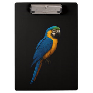 Black 4 Luxe Clipboard, Blue Yellow Macaw Clipboard