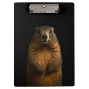 Black 4 Luxe Clipboard, Fluffy Marmot Clipboard