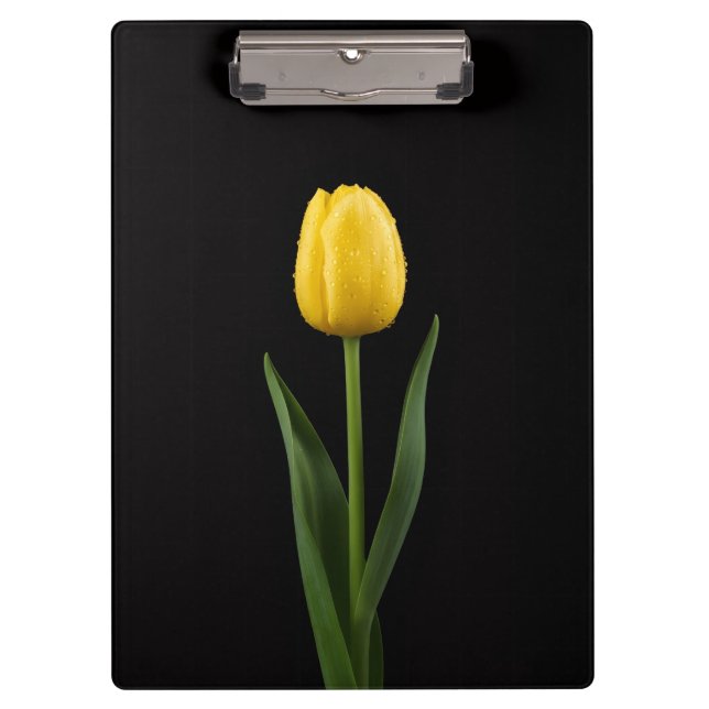 Black 4 Luxe Clipboard, Golden Yellow Tulip Clipboard (Front)
