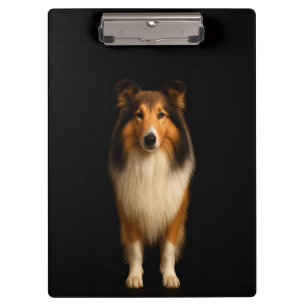 Black 4 Luxe Clipboard, Loyal Collie Dog Clipboard